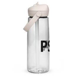 Flip straw water bottle