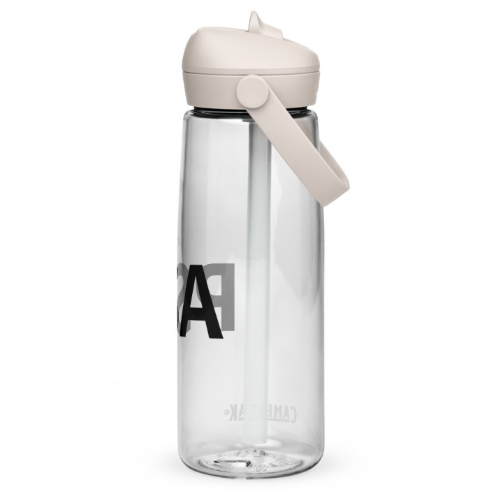 Flip straw water bottle