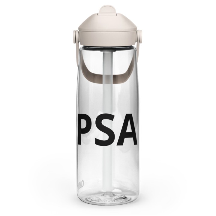 Flip straw water bottle